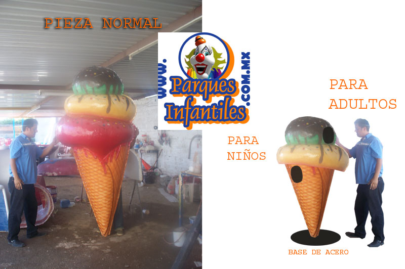 BOTE DE BASURA EN FORMA DE BARQUILLO O HELADO O MANTECADO